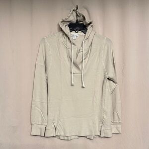 Pure Navy Waffle Hooded Sweatshirt, Size M, Color Cream